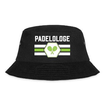 Padel Padeltennis Padelmode Paddle PADELOLOGE - Bucket Hat - Schwarz - Vorne - Lela (165cm)