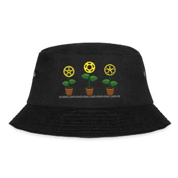 Fahrrad Fahrradladen BIKE-Zeit Fahrradschaltung - Bucket Hat - Schwarz - Vorne - Lela (165cm)