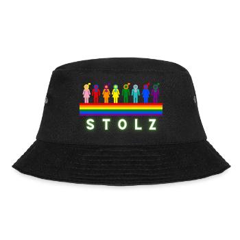 Stolz Regenbogen Love is Love Pride Toleranz - Bucket Hat - Schwarz - Vorne - Lela (165cm)