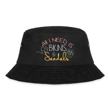 all i need is bikini and sandals - Bucket Hat - Schwarz - Vorne - Lela (165cm)