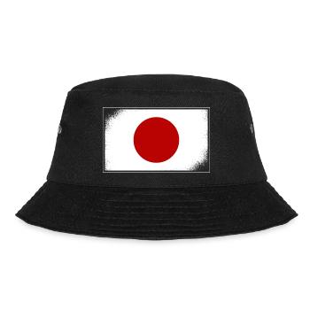 Japan Flag Used Look Nihon Japanese Flag - Bucket Hat - black - Front - Lela (165cm)