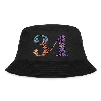 34. Geburtstag Leopard - Bucket Hat - Schwarz - Vorne - Lela (165cm)