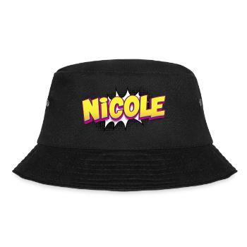 Nicole Benutzerdefinierter Name Comic-Buch-Stil Pop-Art, - Bucket Hat - Schwarz - Vorne - Lela (165cm)