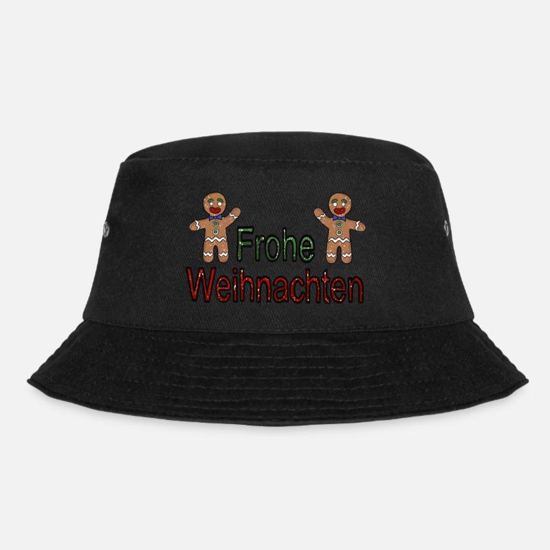 Frohe Weihnachten Lebkuchen Schneegestöber - Bucket Hat - Schwarz