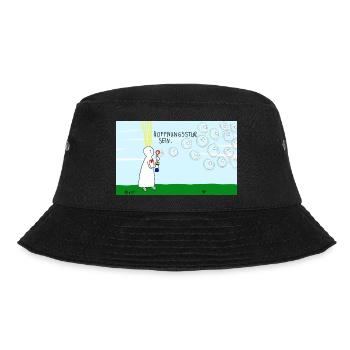 Hoffnungsstur sein. - Bucket Hat - Schwarz - Vorne - Lela (165cm)