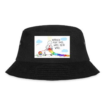 Wirken auf das, was wird - Bucket Hat - Schwarz - Vorne - Lela (165cm)