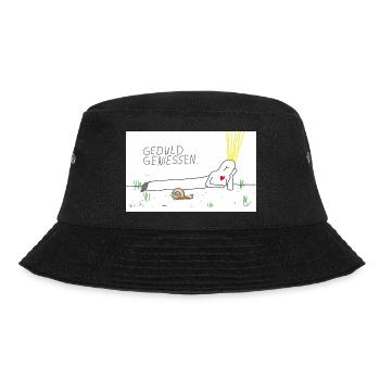 Geduld genießen - Bucket Hat - Schwarz - Vorne - Lela (165cm)