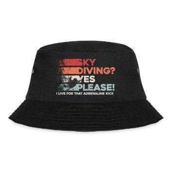 Sky Dive Fever Design. Perfect Adrenaline Gift - Bucket Hat - black - Front - Lela (165cm)