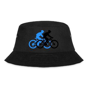Mountain Bike Bicycle Man Silhouette - Bucket Hat - black - Front - Lela (165cm)