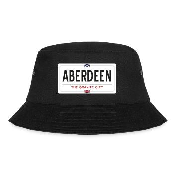 Ortsschild von Aberdeen - Bucket Hat - Schwarz - Vorne - Lela (165cm)