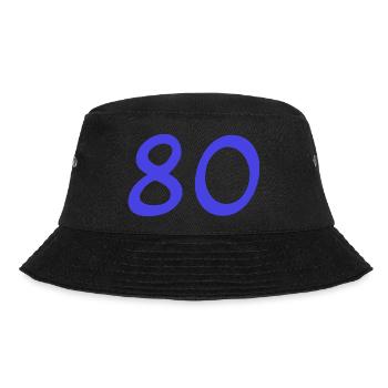 80. 80 YEARS. 80th ANNIVERSARY. 80TH BIRTHDAY. - Bucket Hat - black - Front - Lela (165cm)
