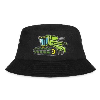 Green Combine Harvester - Bucket Hat - black - Front - Lela (165cm)
