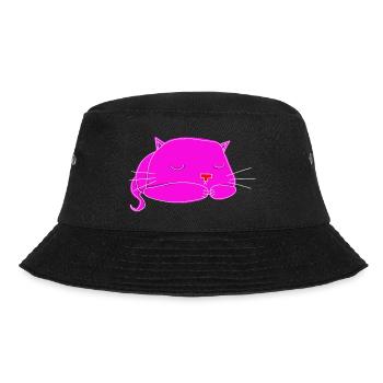 schlafende Katze - Bucket Hat - Schwarz - Vorne - Lela (165cm)