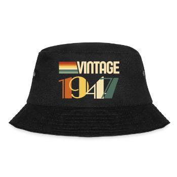 Vintage 1947 - 1947 Anniversary Gift - Bucket Hat - black - Front - Lela (165cm)