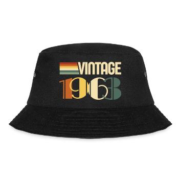 Jahrgang 1963 - 1963 Geburtstagsgeschenk - Bucket Hat - Schwarz - Vorne - Lela (165cm)