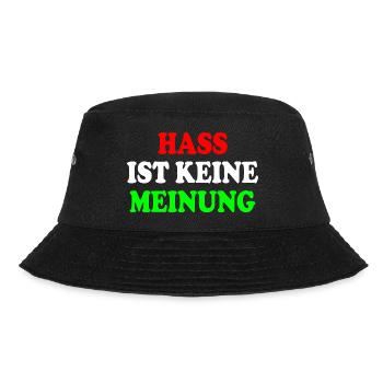 hass ist keine meinung - Bucket Hat - Schwarz - Vorne - Lela (165cm)