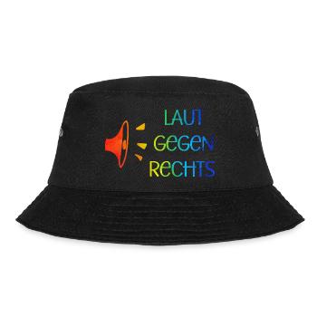 Laut gegen rechts Nr 03 - Bucket Hat - Schwarz - Vorne - Lela (165cm)