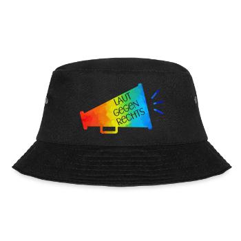 Laut gegen rechts Nr 01 - Bucket Hat - Schwarz - Vorne - Lela (165cm)
