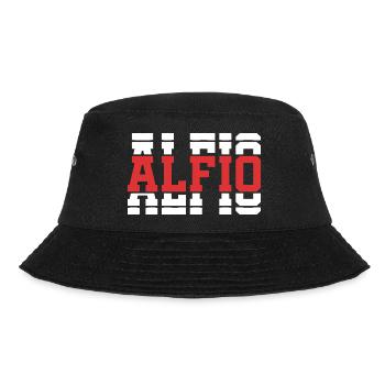 Alfio t-shirt gift idea stacked text - Bucket Hat - black - Front - Lela (165cm)