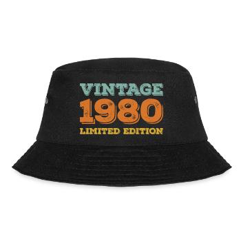 Vintage 1980 Limited Edition Retro Birthday Gift - Bucket Hat - black - Front - Lela (165cm)