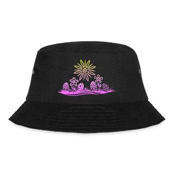 Easter Easter Eggs in the Grass - Bucket Hat - black - Front - Lela (165cm)