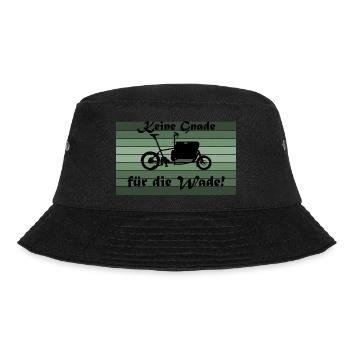 Keine Gnade für die Wade; Muli, Lastenfahrrad - Bucket Hat - Schwarz - Vorne - Lela (165cm)