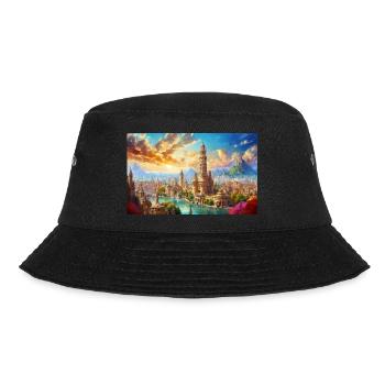 schöne mythische Orte – Der Turmbau zu Babel - Bucket Hat - Schwarz - Vorne - Lela (165cm)