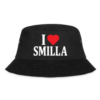 T-Shirt I love Smilla T-Shirt Geschenkidee - Bucket Hat - Schwarz - Vorne - Lela (165cm)