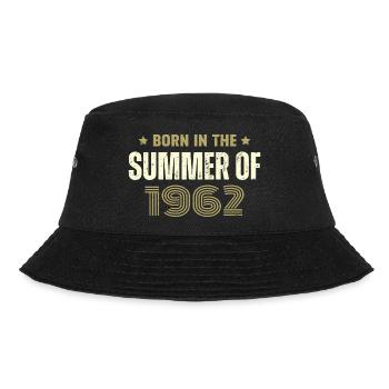 Jahrgang 1962 Jahrgang 1962 Geburtstagsgeschenk - Bucket Hat - Schwarz - Vorne - Lela (165cm)