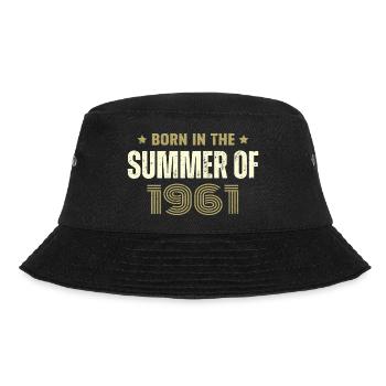 Jahrgang 1961 Jahrgang 1961 Geburtstagsgeschenk - Bucket Hat - Schwarz - Vorne - Lela (165cm)