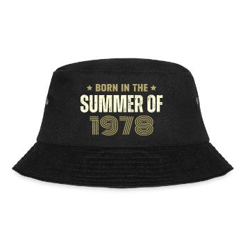 Jahrgang 1978 Jahrgang 1978 Geburtstagsgeschenk - Bucket Hat - Schwarz - Vorne - Lela (165cm)