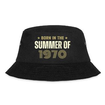 Vintage 1970er Vintage 1970er Jahre Geburtstagsgeschenk - Bucket Hat - Schwarz - Vorne - Lela (165cm)
