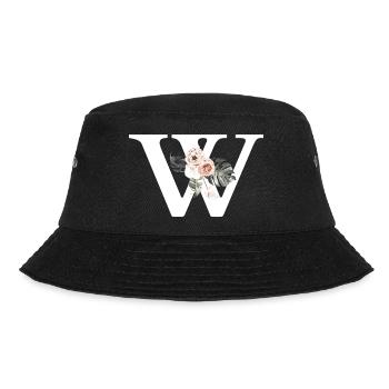 Tropischer Blumenbuchstabe - Bucket Hat - Schwarz - Vorne - Lela (165cm)
