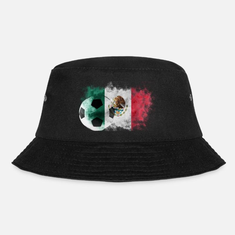 Mexico flag with soccer ball - Bucket Hat - black
