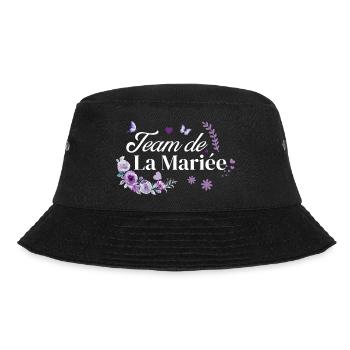 Purple floral bridal team - Bucket Hat - black - Front - Lela (165cm)