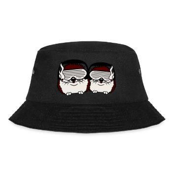 2 Süße DJ Igel Sonnenbrille Team Crew Party Musik - Bucket Hat - Schwarz - Vorne - Lela (165cm)