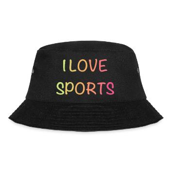 I Love Sports – Colorful Gradient Font - Bucket Hat - black - Front - Lela (165cm)