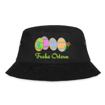 Ostereier zu Ostern - Bucket Hat - Schwarz - Vorne - Lela (165cm)