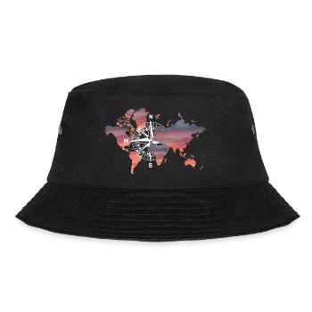 Welt Kompass - Bucket Hat - Schwarz - Vorne - Lela (165cm)