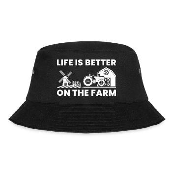 Farming Farmer Vintage Farmer Geschenk Spruch - Bucket Hat - Schwarz - Vorne - Lela (165cm)