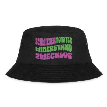 Schwiegermonster Widerstand zwecklos - Bucket Hat - Schwarz - Vorne - Lela (165cm)