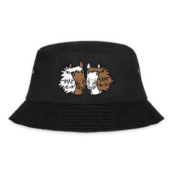 2 Horses Team Pony Foal Couple In Love Friends - Bucket Hat - black - Front - Lela (165cm)