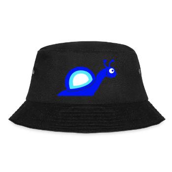Snail shell snail happy cute silhouette - Bucket Hat - black - Front - Lela (165cm)