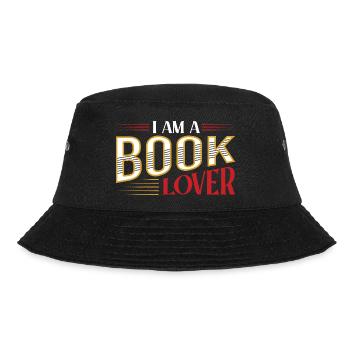 Ich bin Buchliebhaber Retro Typografie - Bucket Hat - Schwarz - Vorne - Lela (165cm)