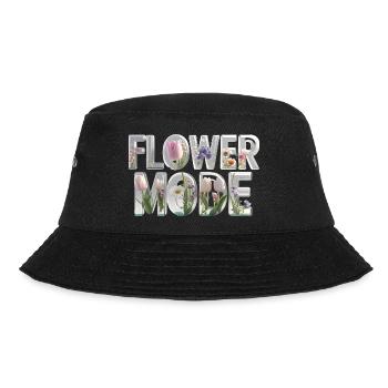 FLOWER MODE – 3D Letters voller Blütenpracht - Bucket Hat - Schwarz - Vorne - Lela (165cm)