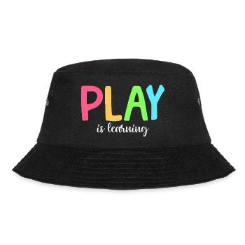 Playing is learning, preschool, preschool, kindergarten - Bucket Hat - black - Front - Lela (165cm)