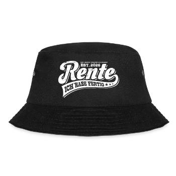 Rente 2026 | Ruhestand | Pension | Ich habe fertig - Bucket Hat - Schwarz - Vorne - Lela (165cm)