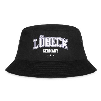 Lübeck Germany College Design Vintage City Motif - Bucket Hat - black - Front - Lela (165cm)