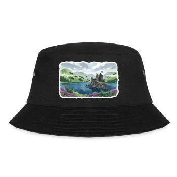 Scottish Highlands Eilean Donan Castle Loch Art - Bucket Hat - black - Front - Lela (165cm)
