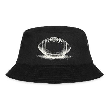 Vintage American Football Ball Sportler - Bucket Hat - Schwarz - Vorne - Lela (165cm)